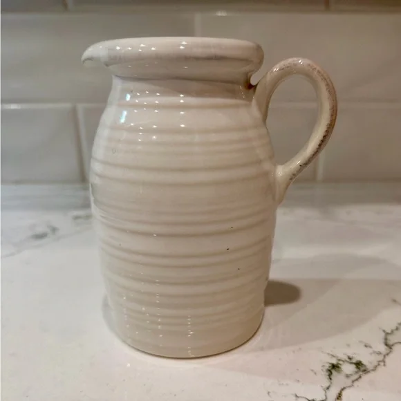Crate&Barrel White Ceramic Syrup Pitcher - Picture 2 of 7